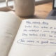Open trading journal on a wooden desk with handwritten notes under the heading "No news day": safer from spikes is not easier to trade, no catalyst means more chop, be careful the day before CPI.